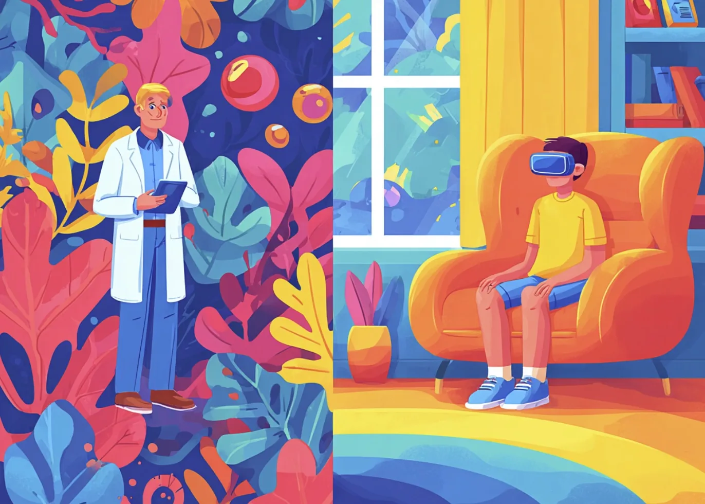 VR Therapy with Telehealth Clinician