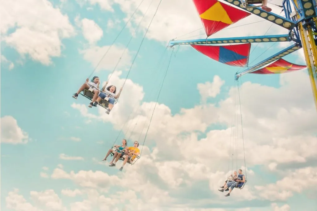 People on a carousel