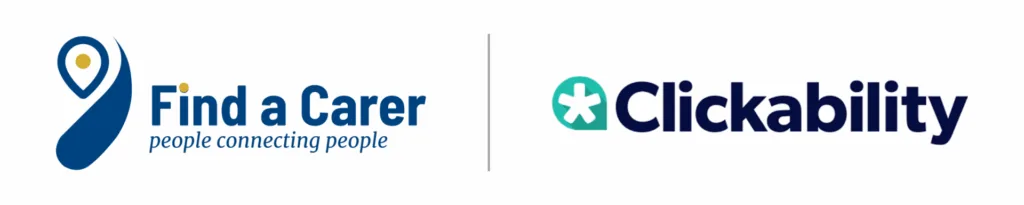 Find a Carer and Clickability logos
