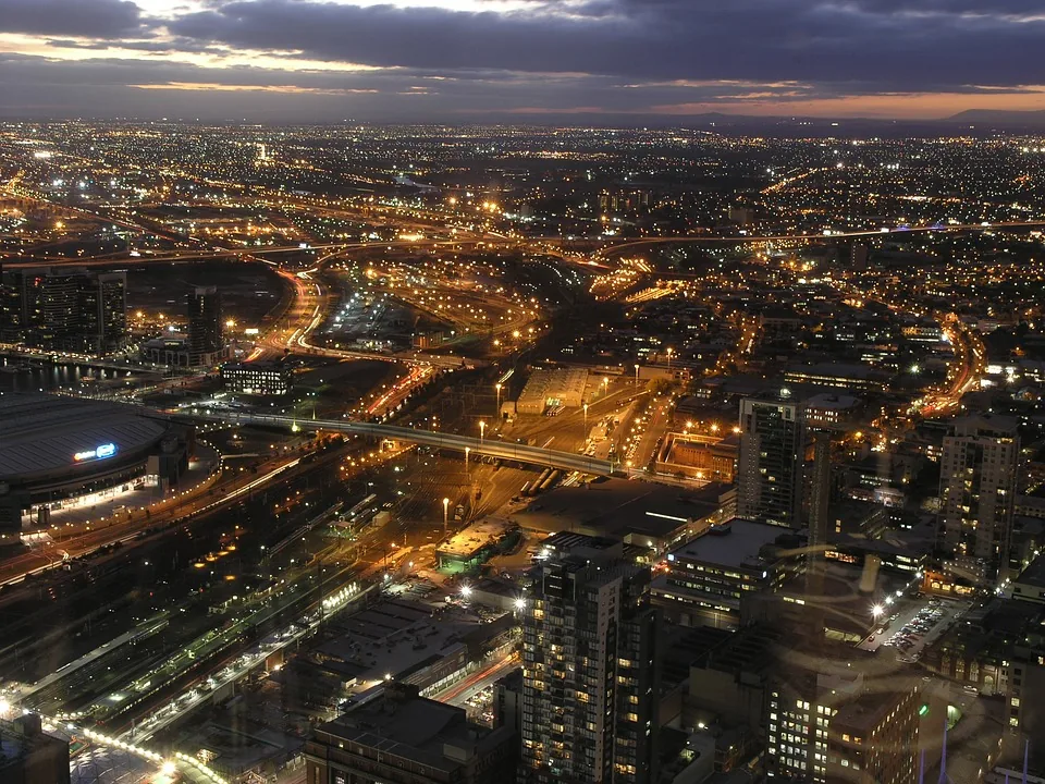Canberra city lights at dusk