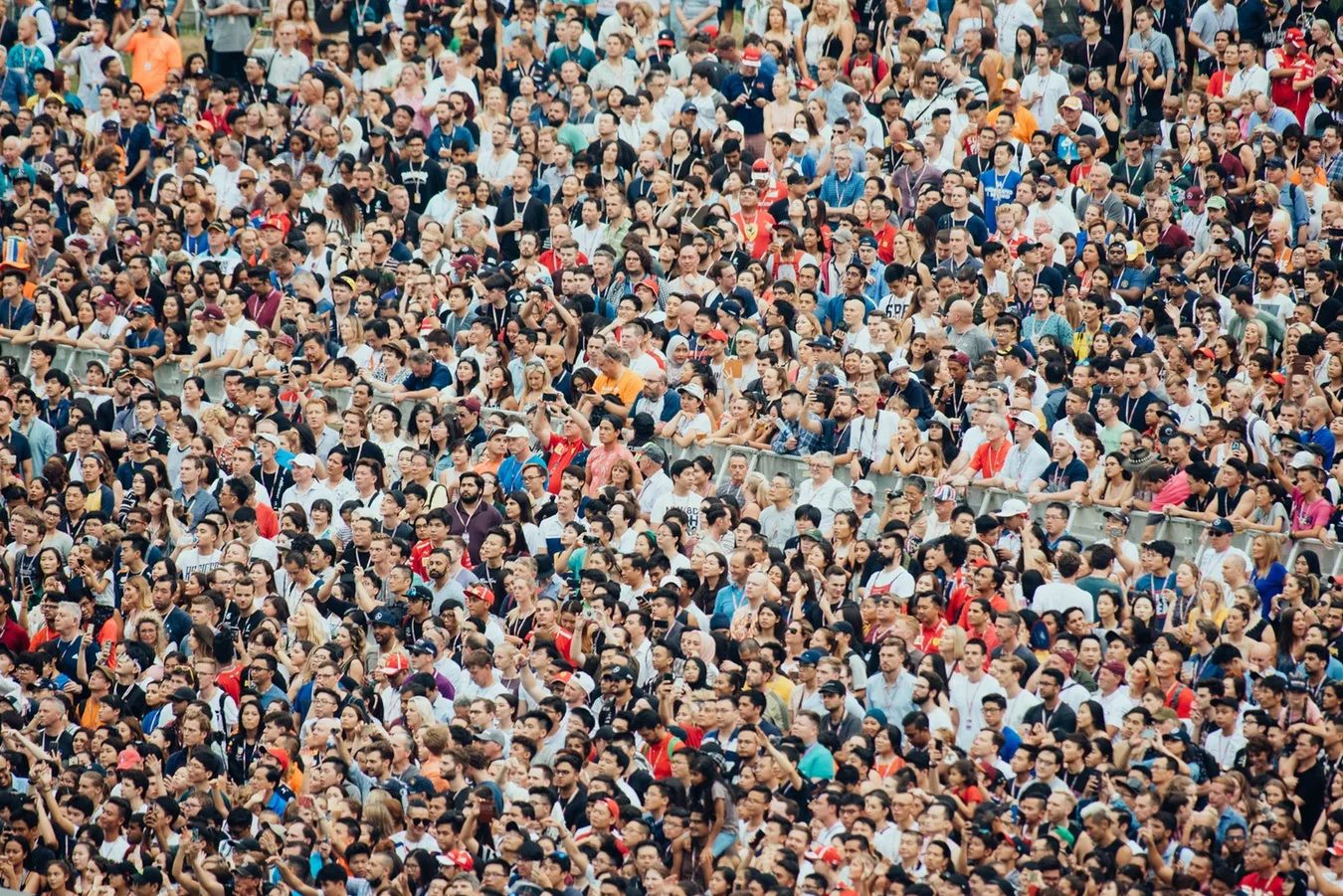 A large crowd viewed from above