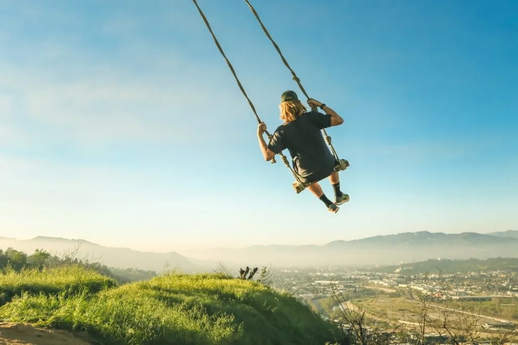 Man on a swing