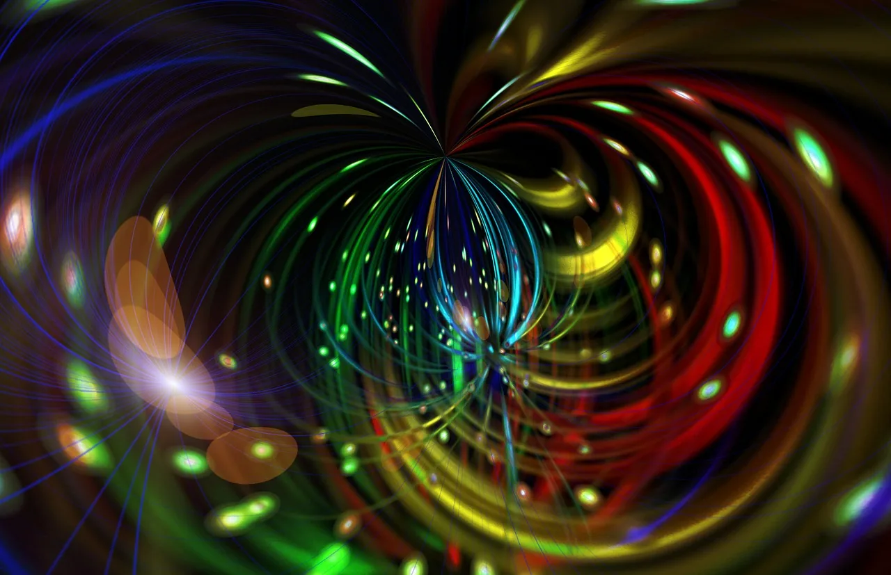 An abstract swirl of coloured lights