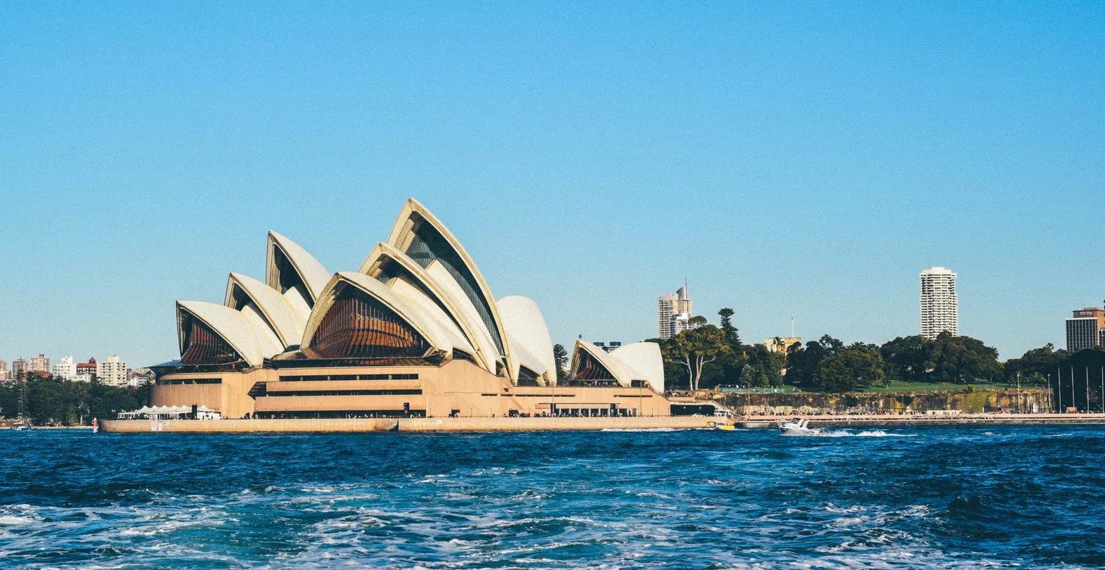 Sydney Opera House seen across the water