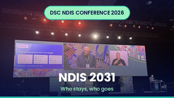 Conference banner showing an NDIS 2031 modelling session