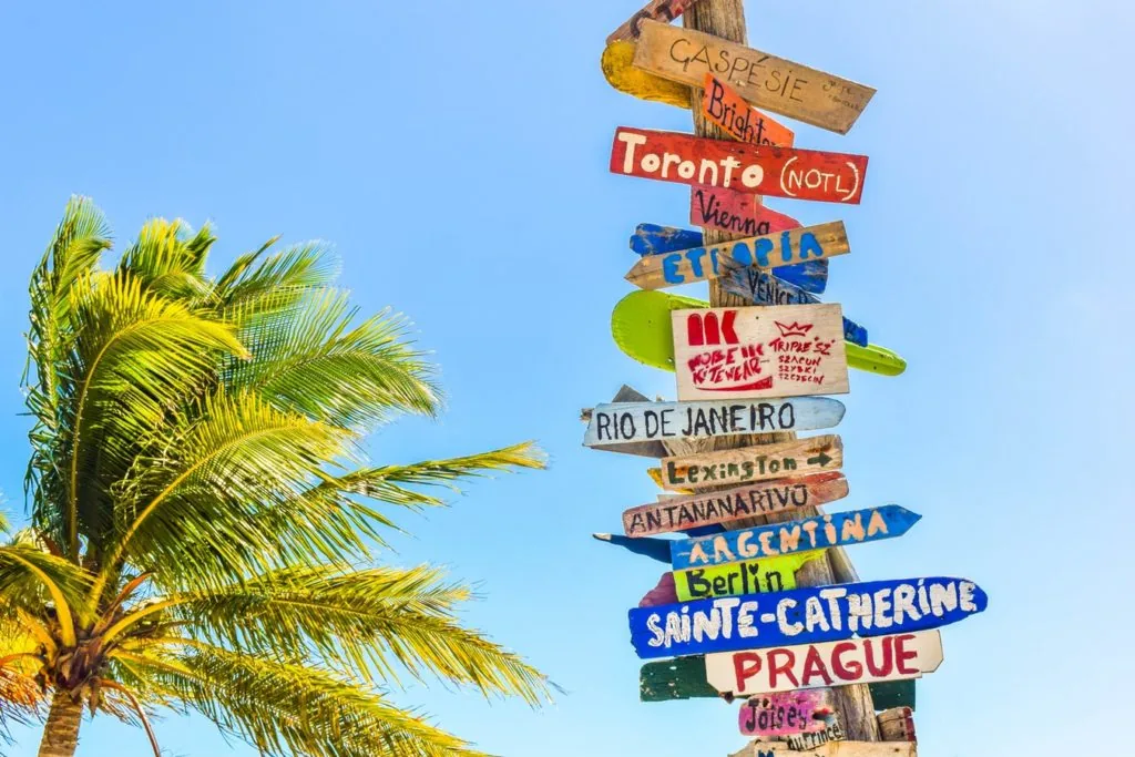 Directions to different cities and countries