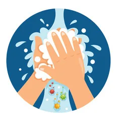 A person washing their hands.