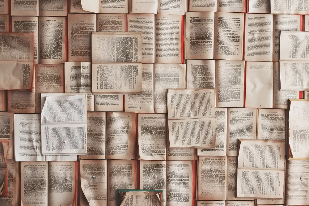 Open books arranged together